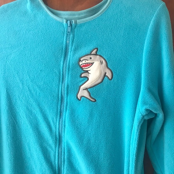 Blue Shark Footie Pajamas - Picture 3 of 4